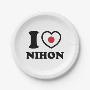 I HEART [LOVE] NIHON PAPER PLATE