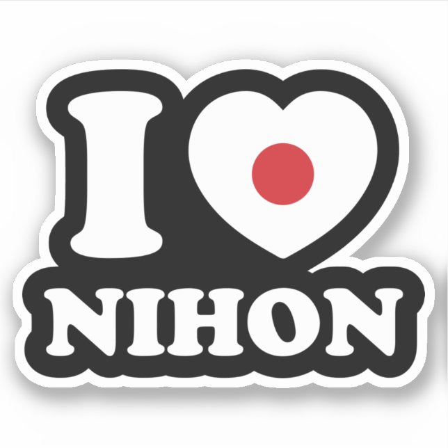 I HEART [LOVE] NIHON STICKER (Front)