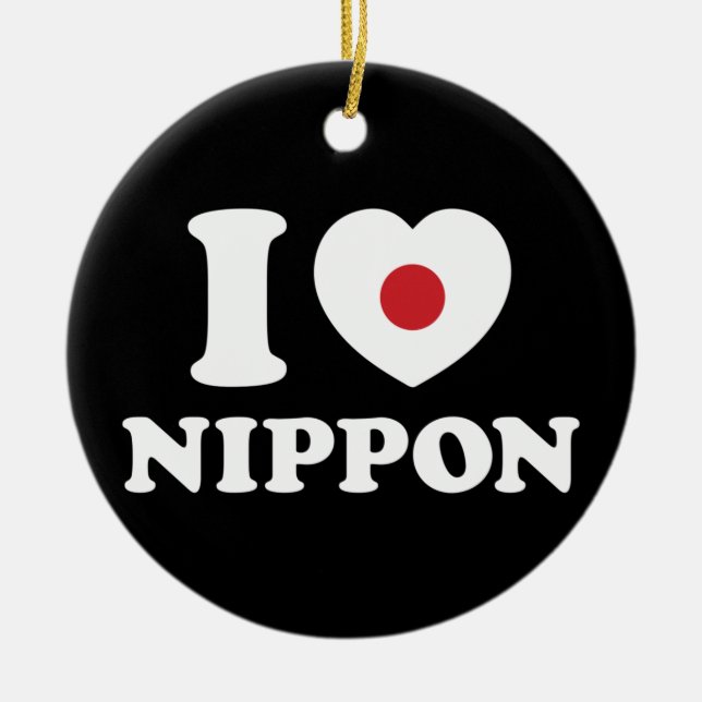I HEART [LOVE] NIPPON CERAMIC TREE DECORATION (Front)