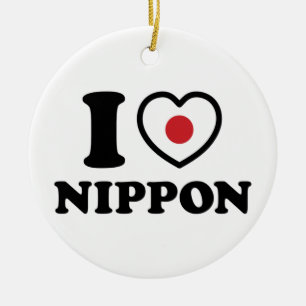 I HEART [LOVE] NIPPON CERAMIC TREE DECORATION