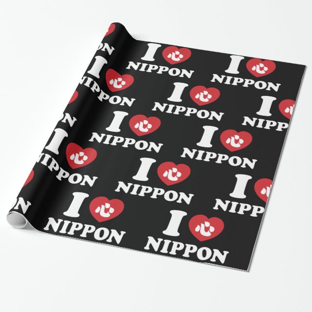 I HEART [LOVE] NIPPON WRAPPING PAPER (Unrolled)