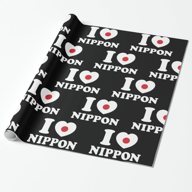 I HEART [LOVE] NIPPON WRAPPING PAPER (Unrolled)