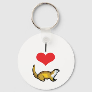 I Heart (Love) Otters Key Ring
