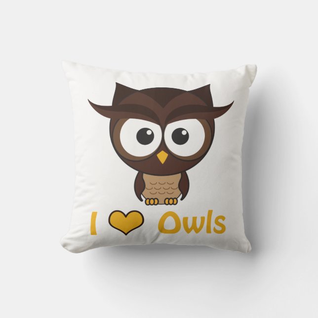 I heart (love) owls cushion (Front)