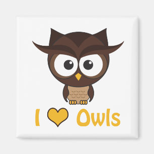 I heart (love) owls magnet