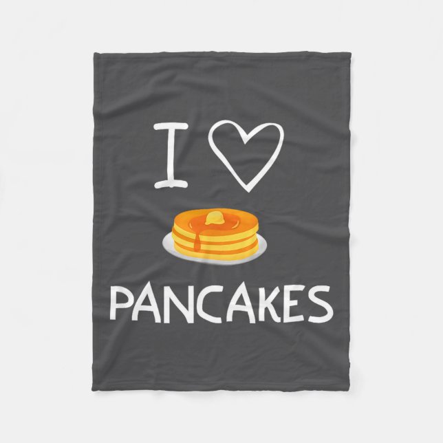 I Heart Love Pancakes, Funny, Jokes, Sarcastic, Fa Fleece Blanket (Front)