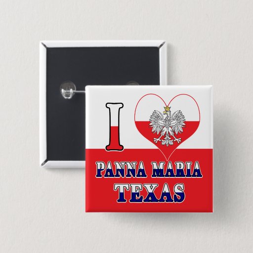 Image of I Heart Love Panna Maria Texas 15 Cm Square Badge