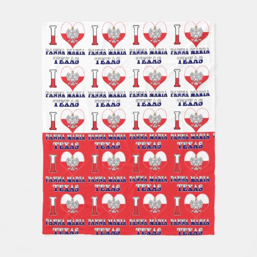 Image of I Heart Love Panna Maria Texas Fleece Blanket
