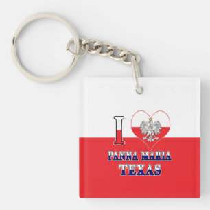 I Heart Love Panna Maria Texas Key Ring