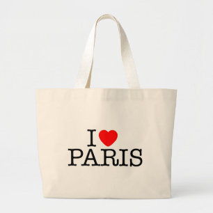 I heart (love) Paris Large Tote Bag