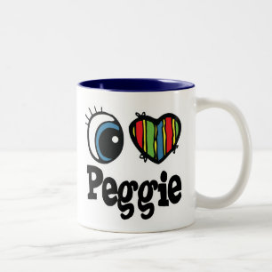 I Heart (Love) Peggie Two-Tone Coffee Mug