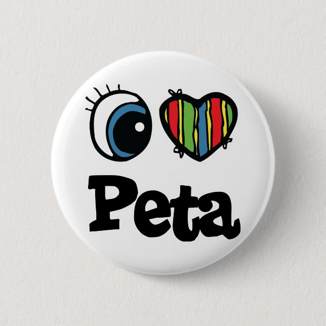 I Heart (Love) Peta 6 Cm Round Badge (Front)