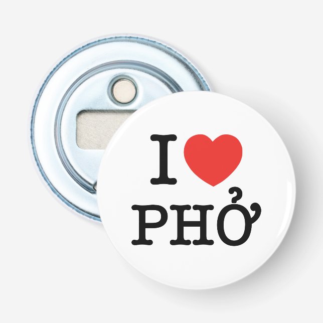 I Heart (Love) Pho Bottle Opener (Front)