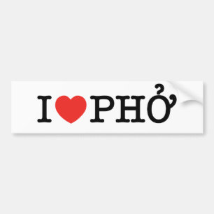 I Heart (Love) Pho Bumper Sticker