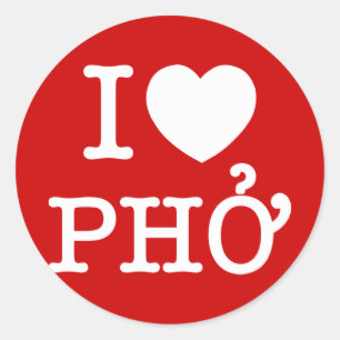 I Heart (Love) Pho Classic Round Sticker