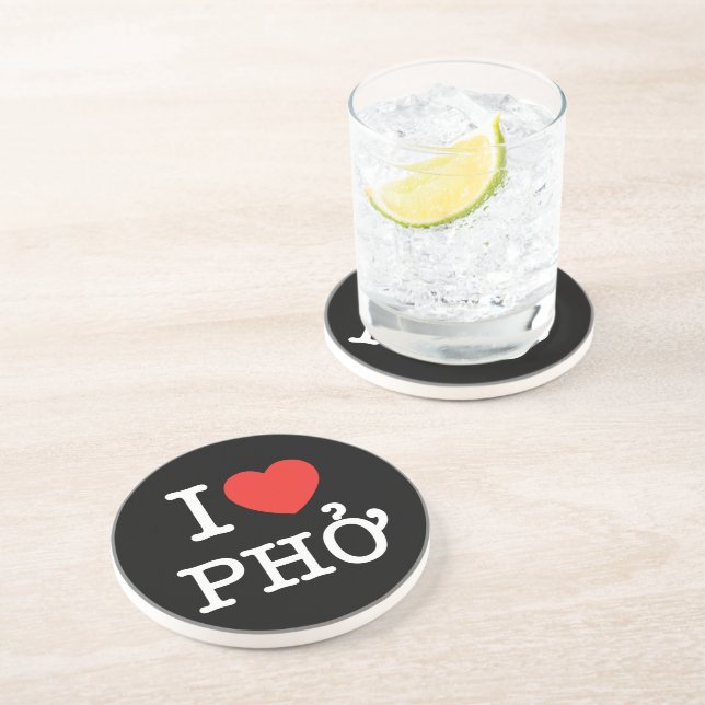 I Heart (Love) Pho Coaster (Side)