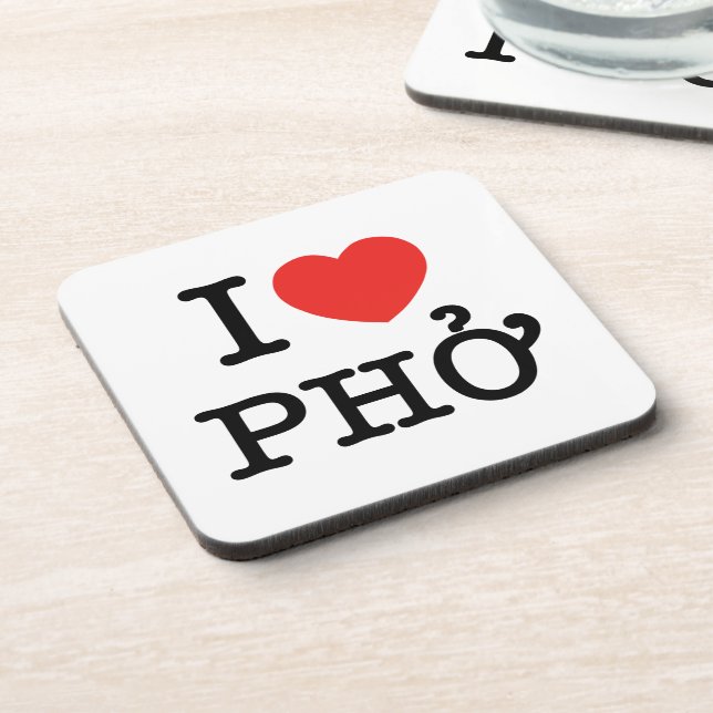 I Heart (Love) Pho Coaster (Left Side)