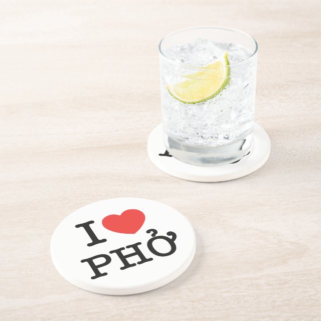 I Heart (Love) Pho Coaster (Side)