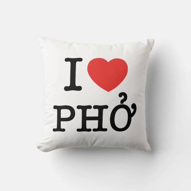 I Heart (Love) Pho Cushion (Front)