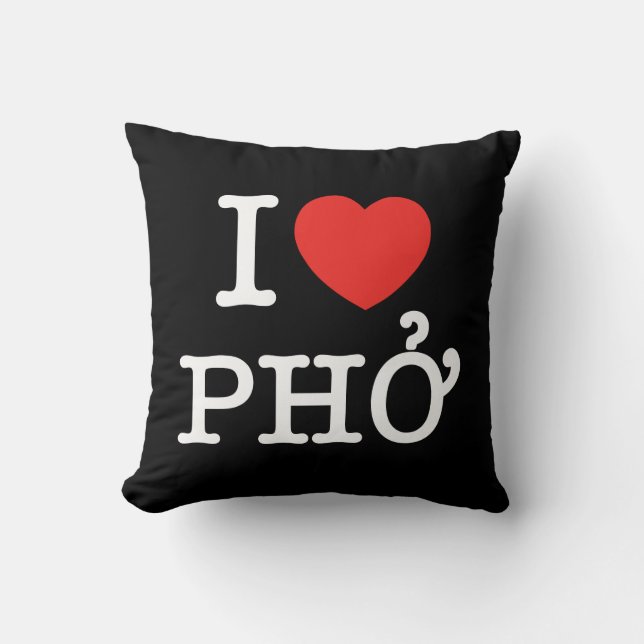 I Heart (Love) Pho Cushion (Front)