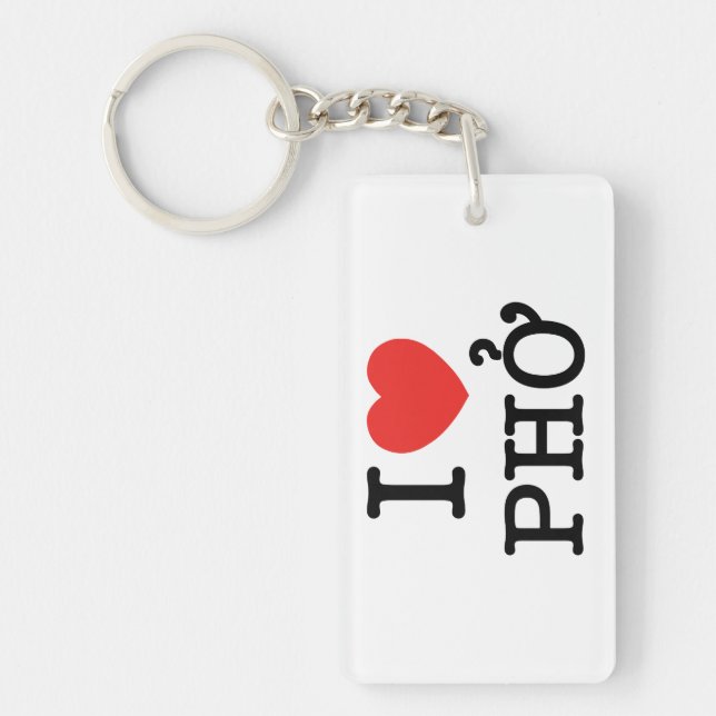 I Heart (Love) Pho Key Ring (Front)