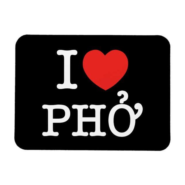 I Heart (Love) Pho Magnet (Horizontal)