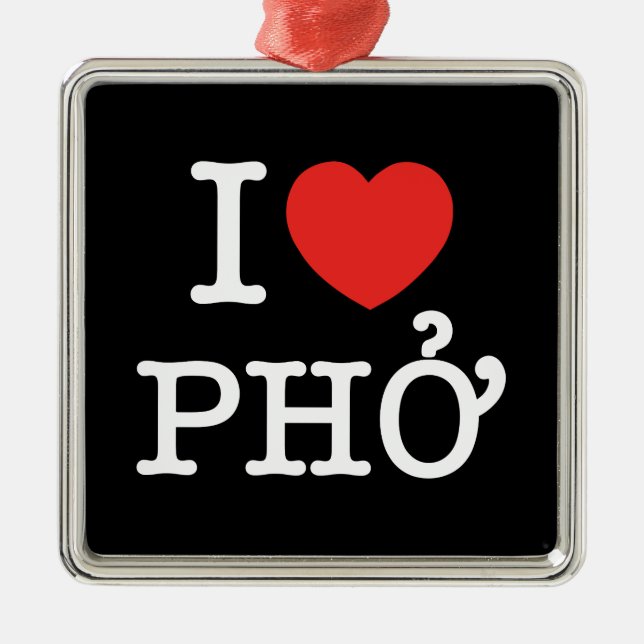 I Heart (Love) Pho Metal Tree Decoration (Front)