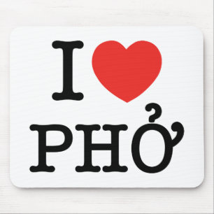 I Heart (Love) Pho Mouse Mat