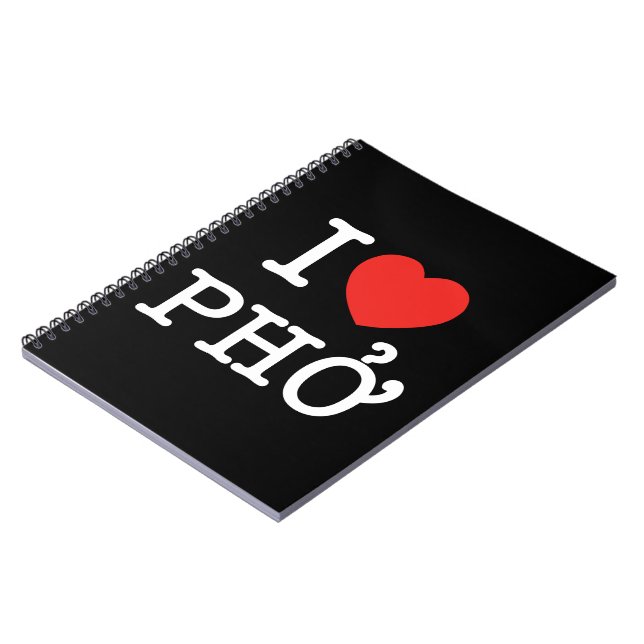 I Heart (Love) Pho Notebook (Left Side)