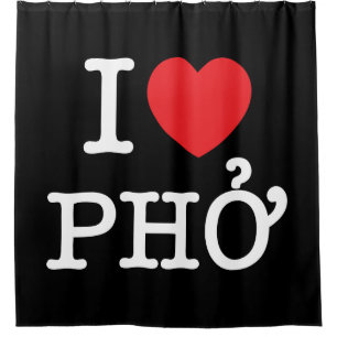 I Heart (Love) Pho Shower Curtain