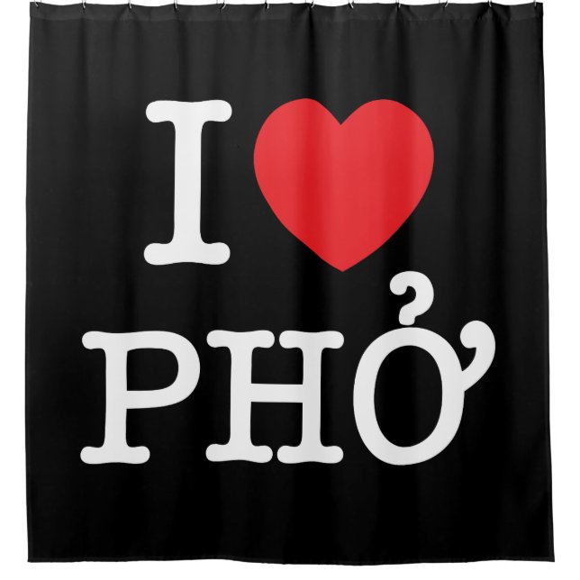 I Heart (Love) Pho Shower Curtain (Front)