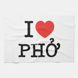 I Heart (Love) Pho Tea Towel