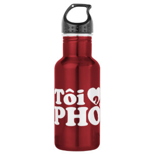I Heart (Love) Pho (Tôi ❤ PHỞ) Vietnamese Language 532 Ml Water Bottle