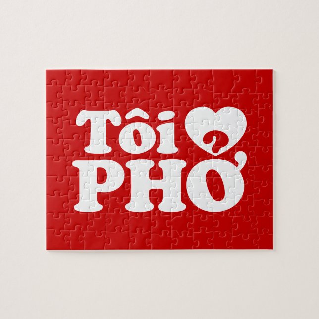I Heart (Love) Pho (Tôi ❤ PHỞ) Vietnamese Language Jigsaw Puzzle (Horizontal)