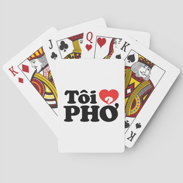 I Heart (Love) Pho (Tôi ❤ PHỞ) Vietnamese Language Playing Cards (Back)