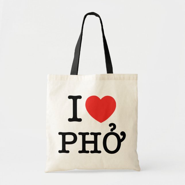 I Heart (Love) Pho Tote Bag (Front)