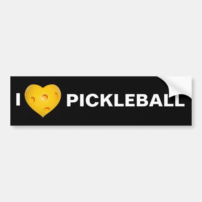 I Heart (Love) Pickleball Bumper Sticker (Front)