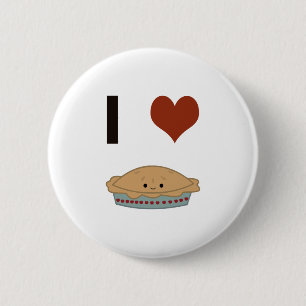 I heart (love) Pie 6 Cm Round Badge