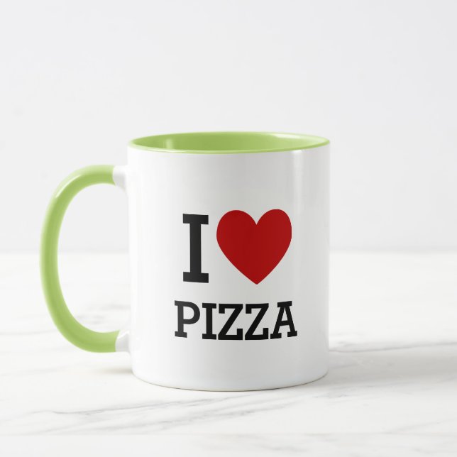 I Heart Love Pizza Mug – Funny Pizza Lover Gift (Left)