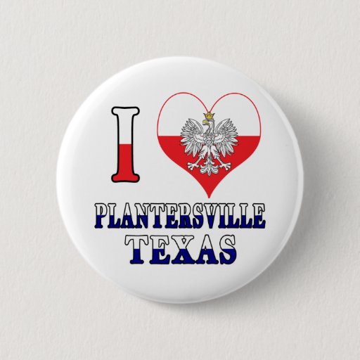 Image of I Heart Love Plantersville Texas 6 Cm Round Badge