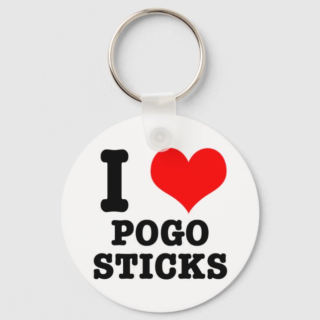 I HEART (LOVE) POGO STICKS KEY RING (Front)