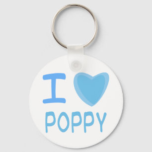 I Heart (Love) poppy Key Ring
