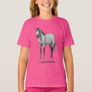 I Heart (Love) Quarter Horses Dapple Grey T-Shirt