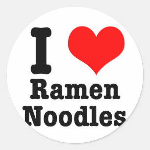 I HEART (LOVE) ramen noodles Classic Round Sticker