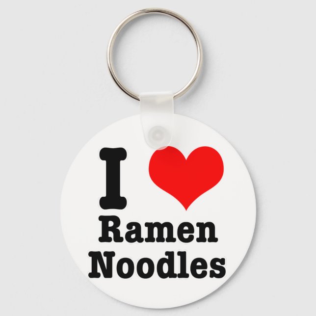 I HEART (LOVE) ramen noodles Key Ring (Front)