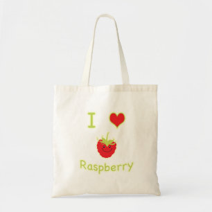I heart (love) raspberry tote bag