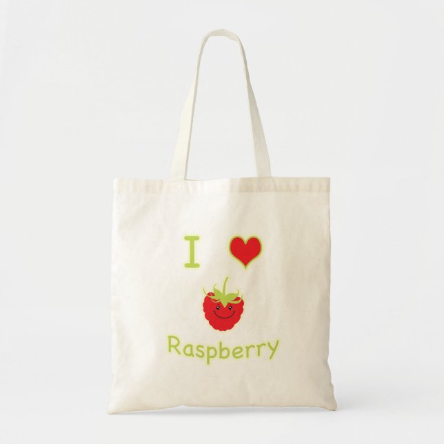 I heart (love) raspberry tote bag (Front)