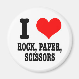 I HEART (LOVE) ROCK PAPER SCISSORS MAGNET