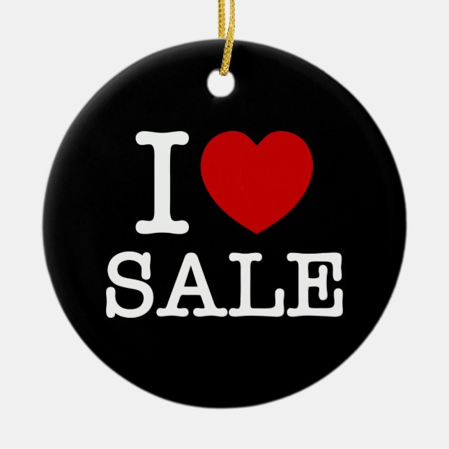 I HEART [LOVE] SALE CERAMIC TREE DECORATION (Front)