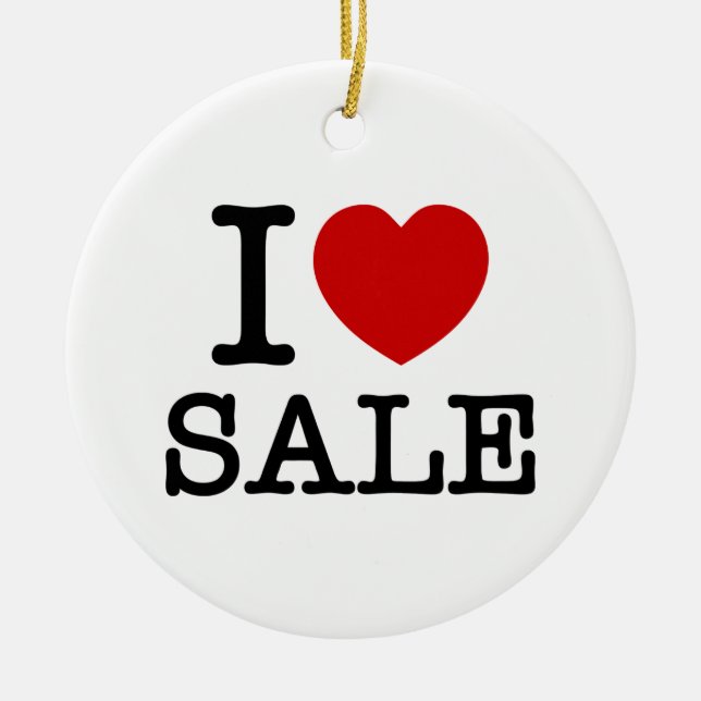 I HEART [LOVE] SALE CERAMIC TREE DECORATION (Front)
